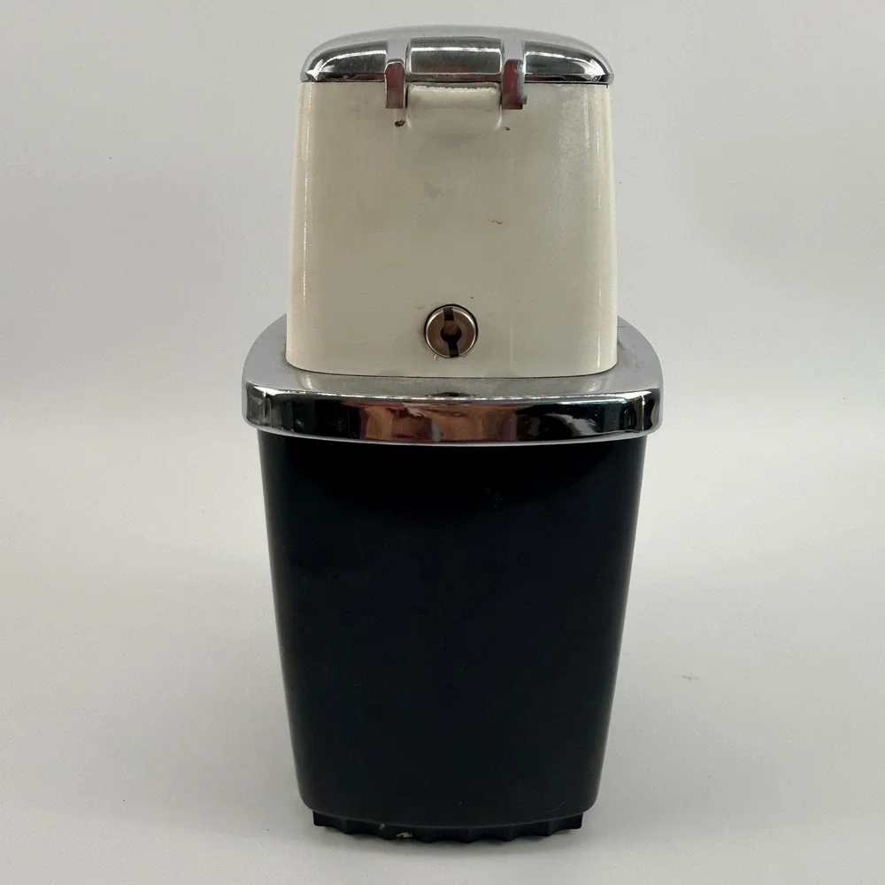 Swing-A-Way Vintage Manual Ice Crusher Hand Crank Black White Chrome Barware